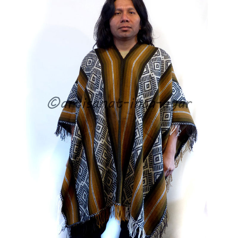 poncho péruvien marron