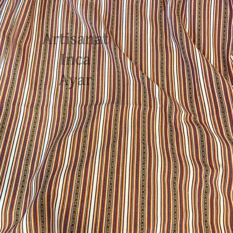 Long tissu péruvien blanc et marron