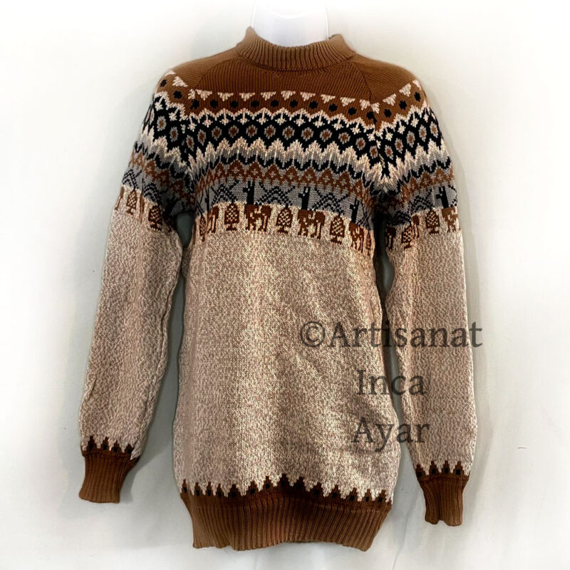 Pull femme en laine d'alpaga beige